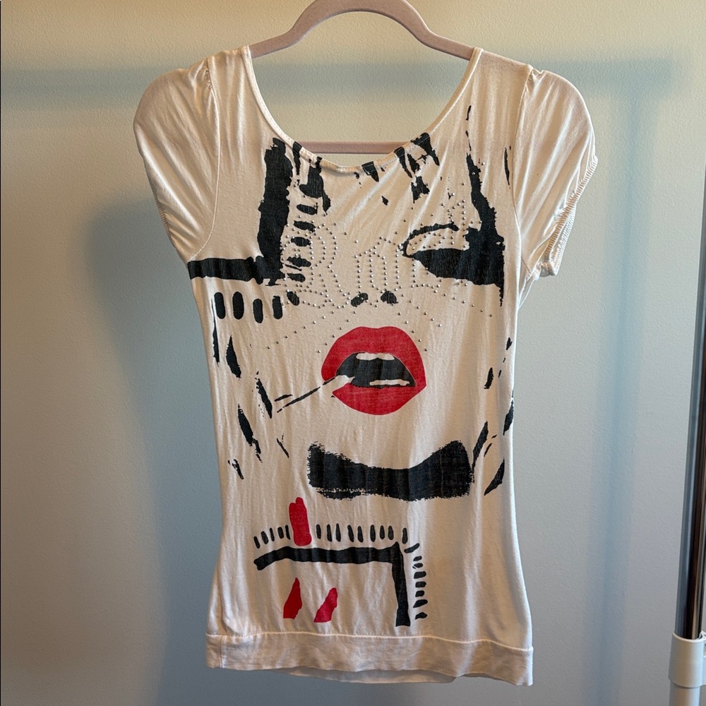 ❣️ True Y2K Rock Graphic Print White Top